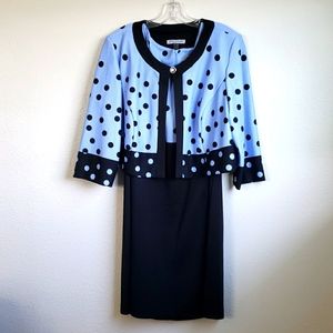 Danny and Nicole Jacket Dress 16w Blue and Black